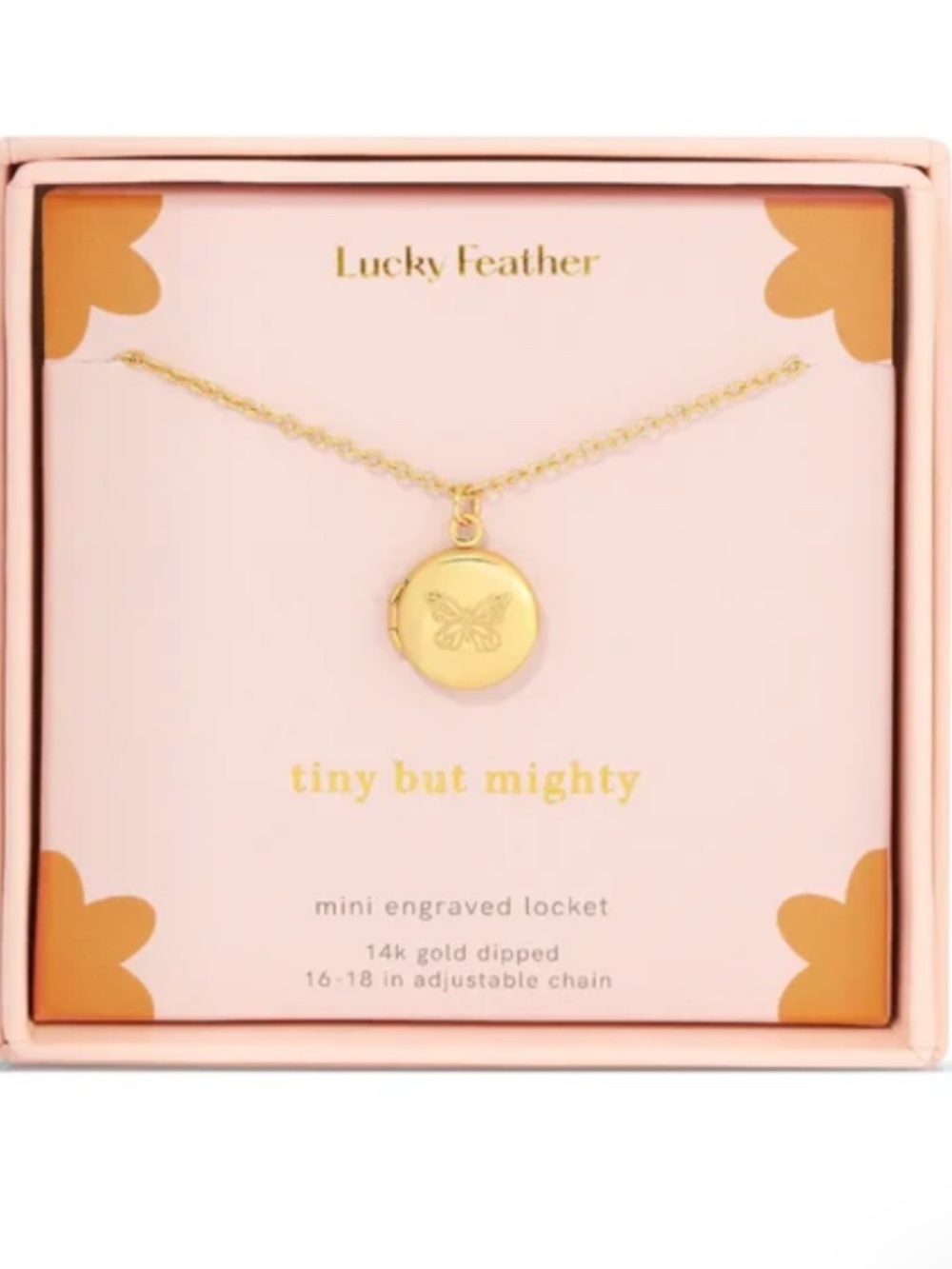 MINI ENGRAVED LOCKET NECKLACE - Butterfly
